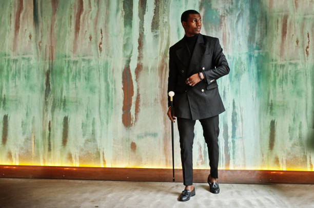 istock Stylish african american gentleman in elegant black jacket 1097270148