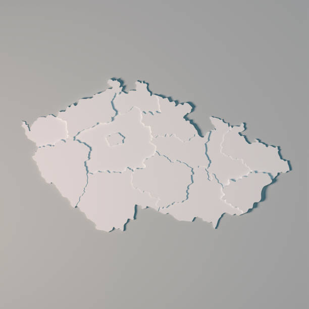 3D Render of a Country Map of Czech Republic with the Administrative Divisions.\nMade with Natural Earth. \nhttps://www.naturalearthdata.com/downloads/10m-cultural-vectors/\nAll source data is in the public domain.
