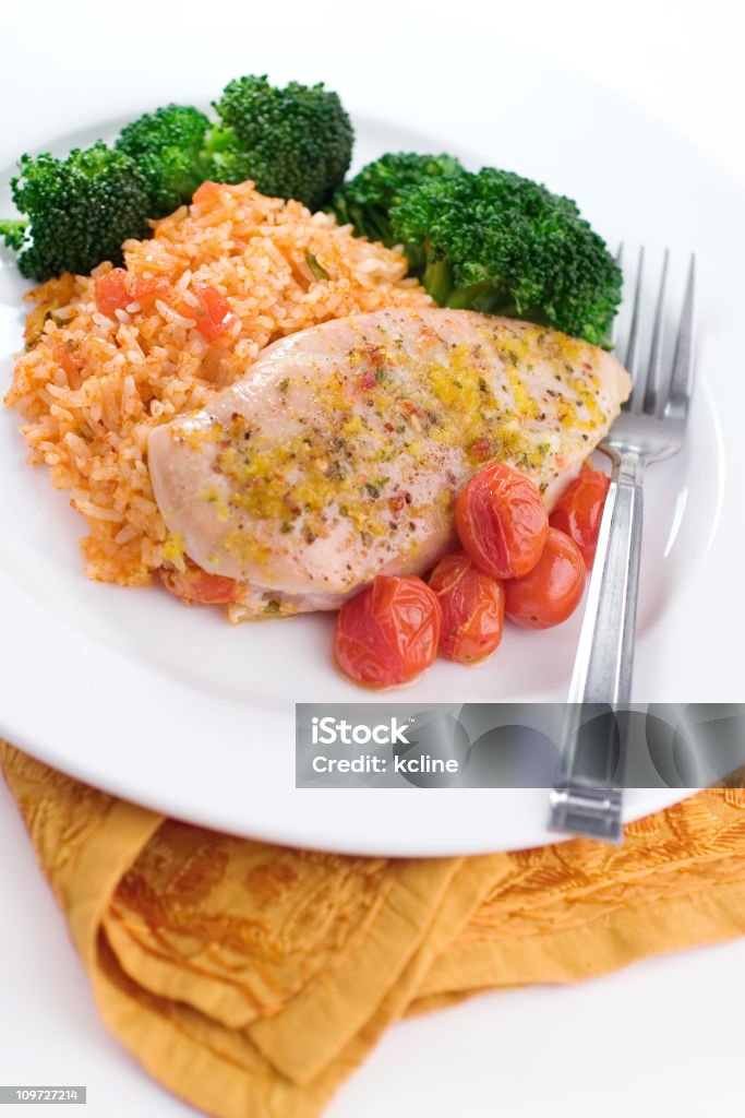 Frango com Limão jantar com Arroz - Royalty-free Alimentação Saudável Foto de stock