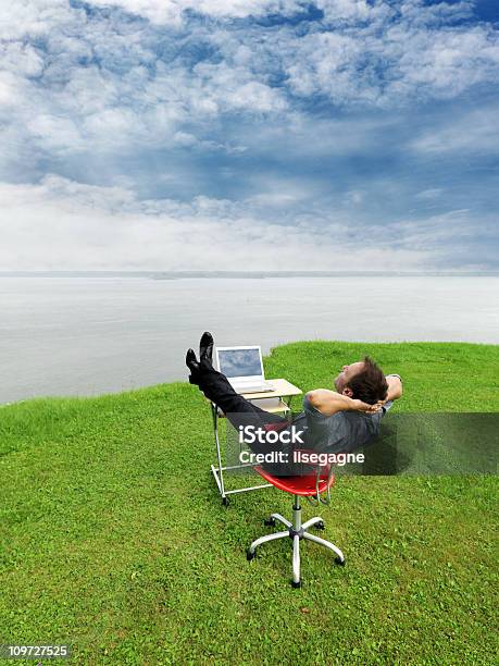 Relaxing Stock Photo - Download Image Now - Office, Bending Over Backwards, Outdoors