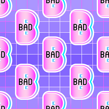 B Pattern Pink Seamless Pattern With Pink B Patches Vector Wallpaper In Pastel Goth ...