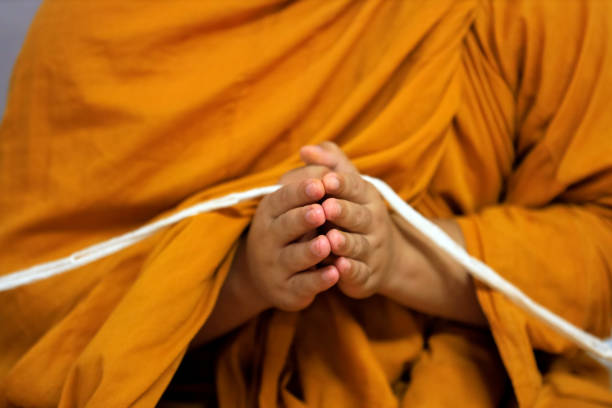 istock Thai Buddhist Monk Holding Sacred Cord 1097278010