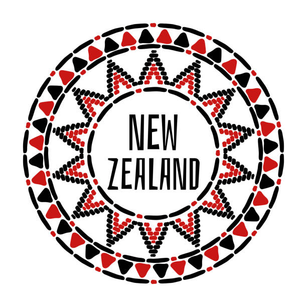 новая зеландия. векторная иллюстрация. дизайн путешествий - maori new zealand tattoo art stock illustrations