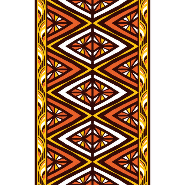 Ethnic tribal pattern border seamless. African fabric geometric texture. Ethnic tribal pattern border seamless. African fabric geometric texture. kenyan culture stock illustrations