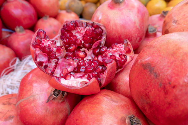 istock The pomegranate, or Punica granatum, is a shrub that produces a red fruit 1097280372
