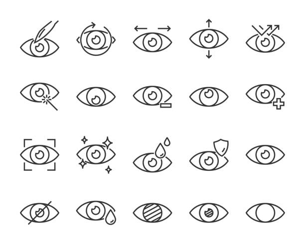 ilustrações de stock, clip art, desenhos animados e ícones de set of eye icons, such as eyedropper, sensitive, blind, eyeball, eyeproblem, lens - lens contact lens glasses transparent