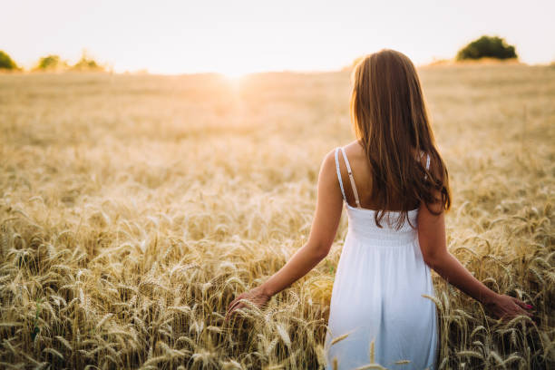 istock Young beautiful woman spending time in nature 1097284702