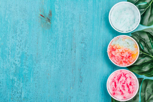 Homemade rainbow shaved ice