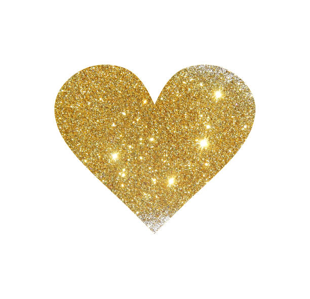 istock Heart with gold glitter isolated on white background. 1097292950
