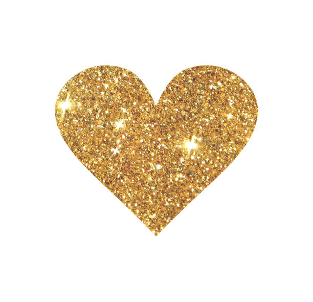 istock Heart with gold glitter isolated on white background. 1097292952