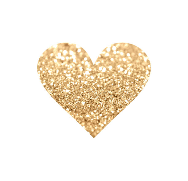 istock Heart with gold glitter isolated on white background. 1097293600