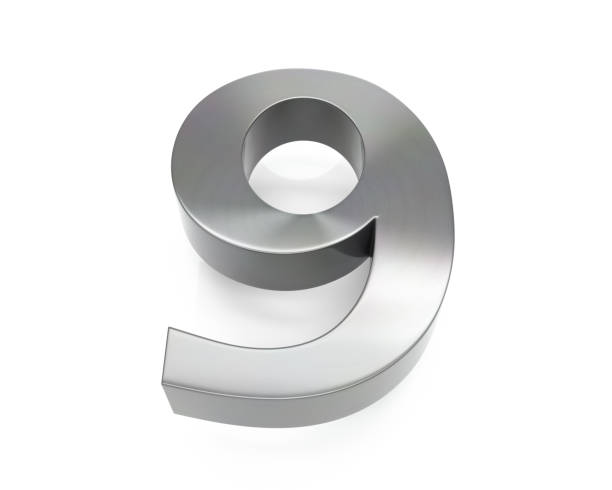 istock 3d brushed metal nine number 1097296698