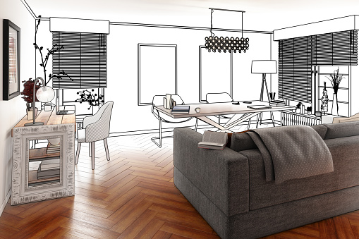 Contemporary Private Office (project) - 3d illustration