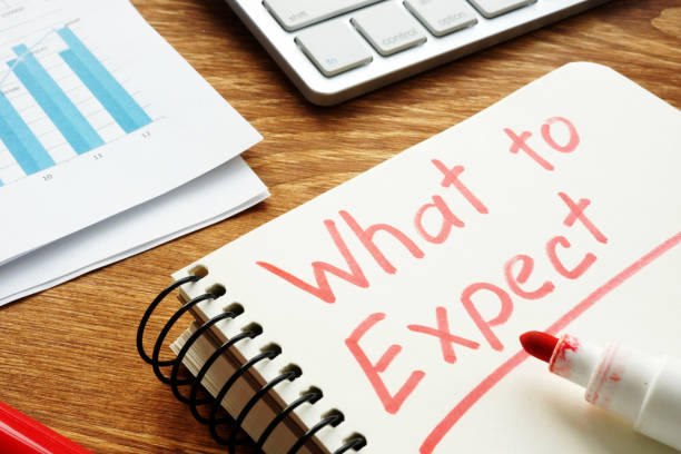 istock What to Expect. Business papers with prediction. 1097298896