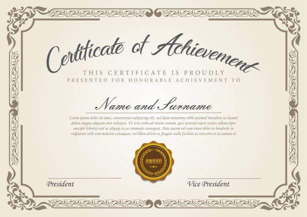 Certificate template Certificate vintage model certificate templates stock illustrations