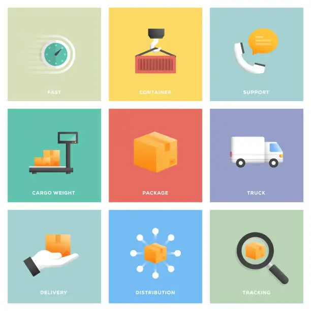 Vector illustration of Delivery Icon Set