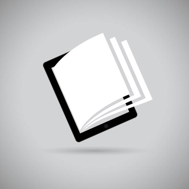 ebook-symbol vektor - produktion tablet stock-grafiken, -clipart, -cartoons und -symbole