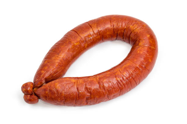 istock Ring bologna sausage on a white background 1097306154