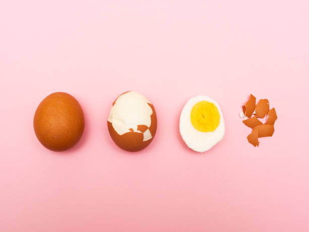 istock Cleaning boiled eggs from the shell in 4 stages 1097316462