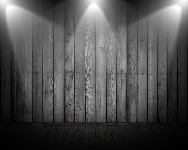 istock 3D grunge style room interior with 3 spotlights shining down 1097321154