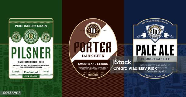 Vector Vintage Beer Labels Stock Illustration - Download Image Now - Beer - Alcohol, Label, Logo
