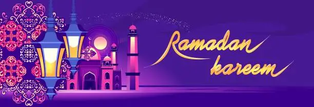 Vector illustration of arab night banner