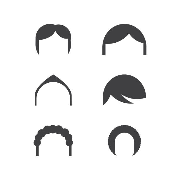 Men's Hair Styles, vector illustration isolated on white background. Men's Hair Styles, vector illustration isolated on white. faux hawk stock illustrations