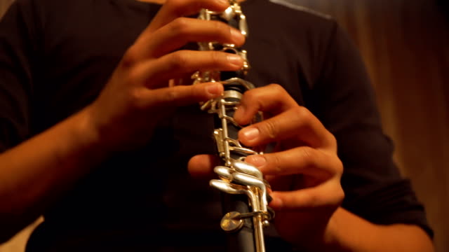 Boy Playing Clarinet in Concert