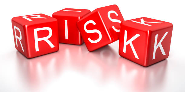 red risk dice stock photo