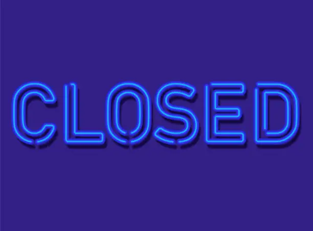 Vector illustration of Closed Sign Neon