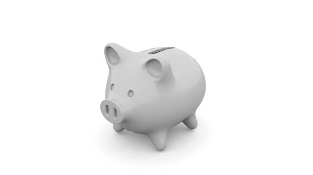 istock Black and White Piggy Bank. 3D illustration 1097356254