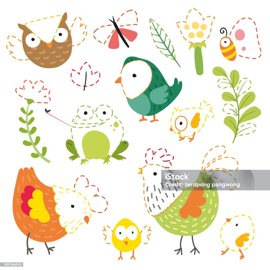 garden worksheet vector design Animal stock vector