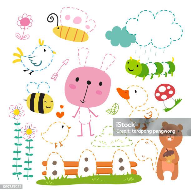 Animals Worksheet Vector Design Stock Illustration - Download Image Now - Animal, Art, Art Product