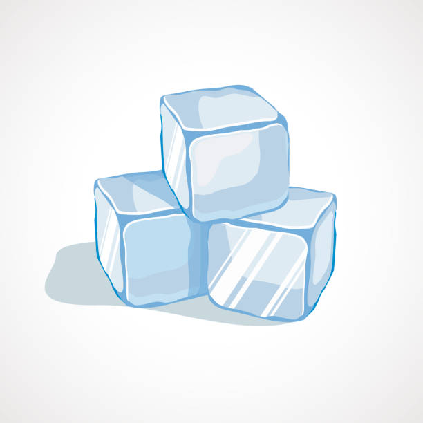 ilustrações de stock, clip art, desenhos animados e ícones de vector illustration of cartoon blue ice cubes - man made ice