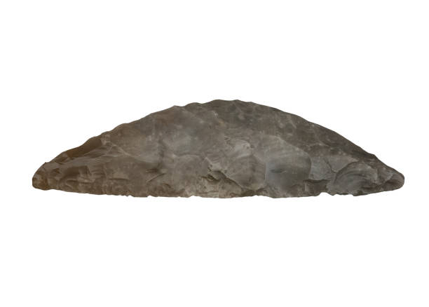 istock Ancient stone knife on a white background, isolated 1097364144