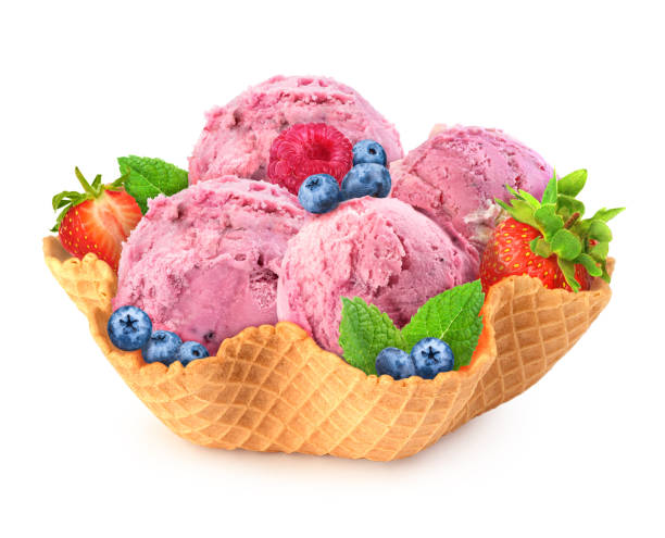 istock ice cream with fruit in a waffle basket 1097367766