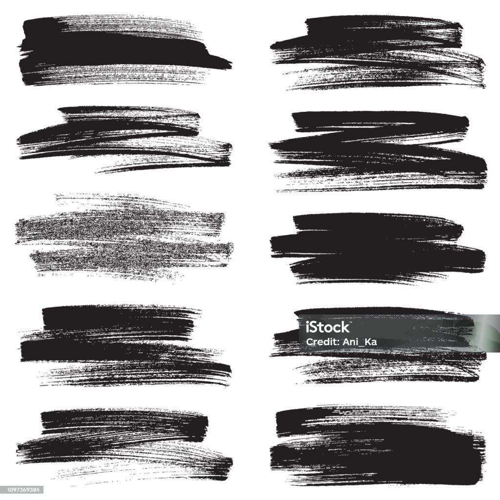 Set of strokes Set of grunge brush strokes Paint stock vector