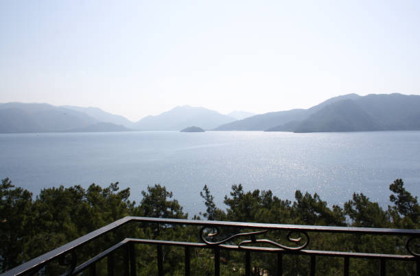 istock scenic and beautiful view on mountain and blue sea and sky 1097372934