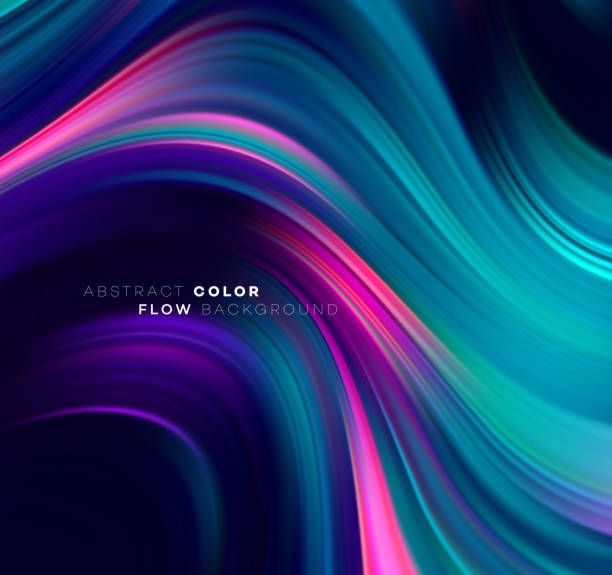 istock Modern colorful flow poster. Wave Liquid shape in black color background. Art design for your design project. Vector illustration 1097375190