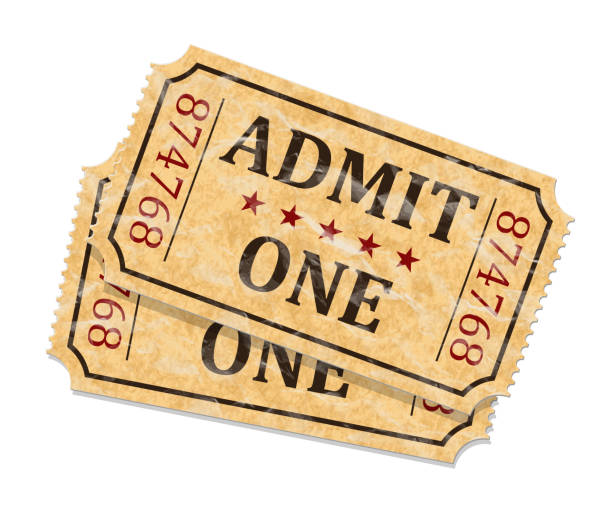 istock Admit one tickets. Two old admission tickets isolated on white background. Vector illustration 1097380908