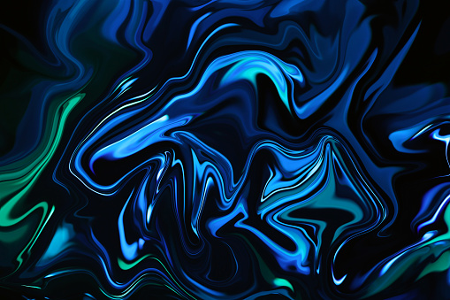 Marble Neon Blue Green Abstract Texture on Black Background Multi Colored Texture Trendy Colors Colorful Gradient Distorted Macro Photography Vibrant Pattern