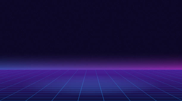 Future retro line background of the 80s. Vector futuristic synth retro wave illustration in 1980s posters style Future retro line background of the 80s. Vector futuristic synth retro wave illustration in 1980s posters style. futurism stock illustrations