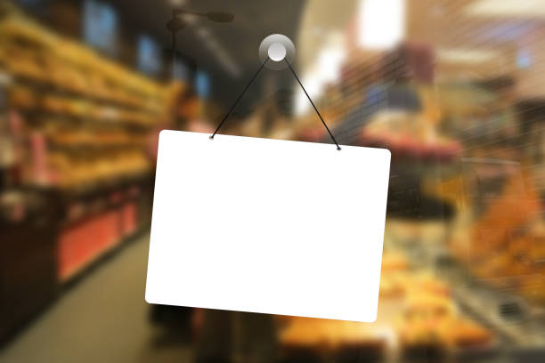 istock Shop store supermarket open sign blank template copy space 1097387334