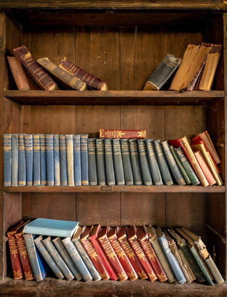 istock Antique books on a dusty old shelf 1097389484