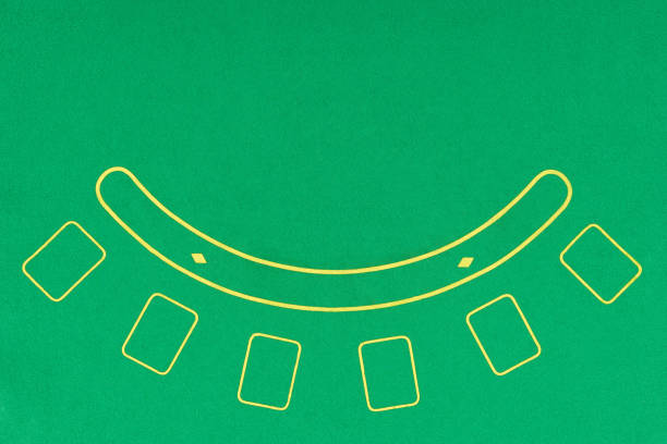 top view of empty green poker table