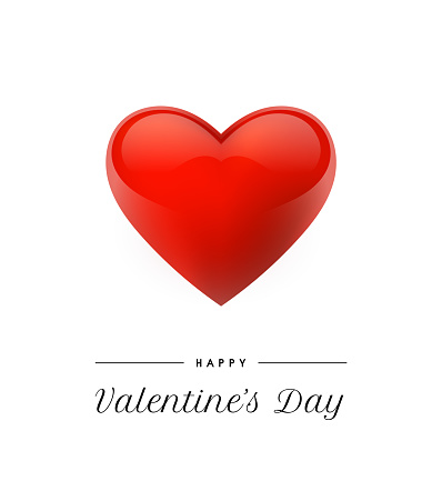 Valentine's Day background with 3d hearts. Vector illustration. Cute love banner or greeting card.