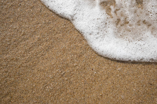 istock Sand background with wave. Beautiful sand background and wave from sea. Sand Texture background. Closeup of sand. 1097405766