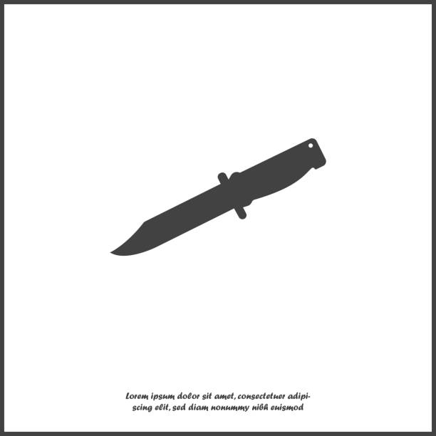 ilustrações de stock, clip art, desenhos animados e ícones de vector icon knife on white isolated background. layers grouped for easy editing illustration. for your design. - knife table knife kitchen knife penknife