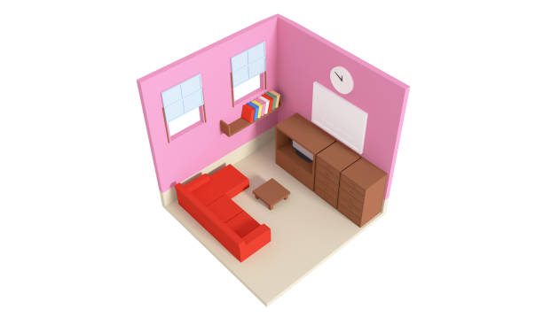 istock Plan view of an apartment.Ground floor. Clear 3d interior design. - Illustration 1097406286