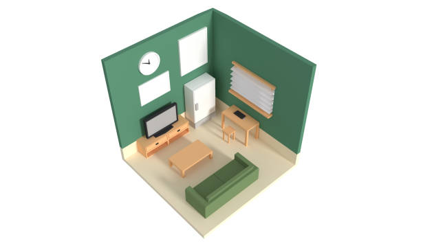 istock Plan view of an apartment.Ground floor. Clear 3d interior design. - Illustration 1097406288
